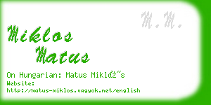 miklos matus business card